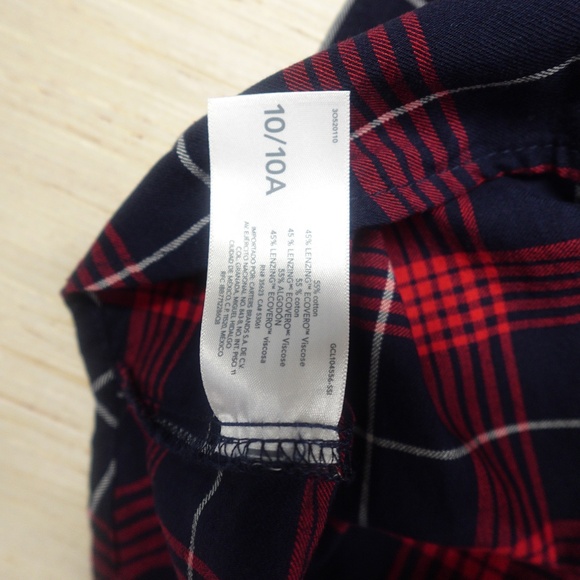 OshKosh B’gosh Girls Plaid Shirt Dress | Size 10 | Red | NWT - Picture 5 of 5